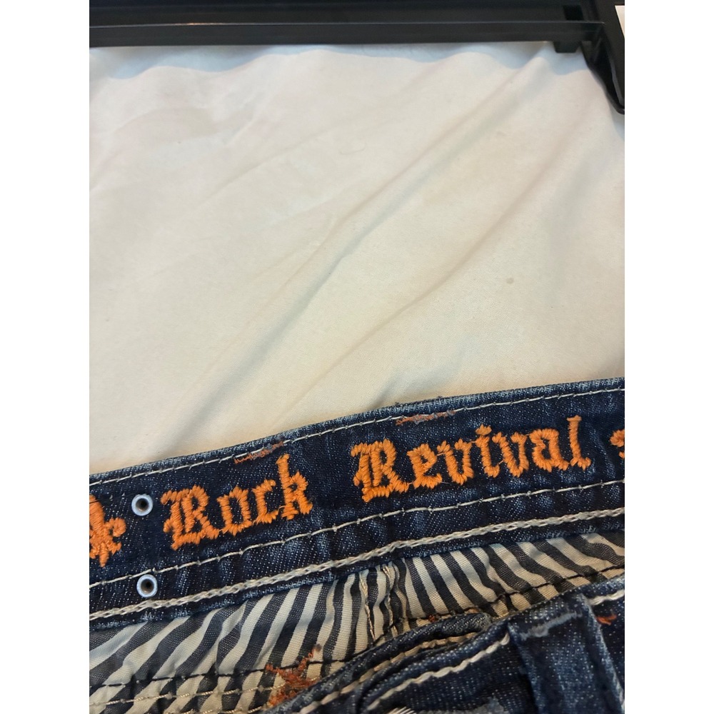 Rock Revival Johanna Capri Jeans Dark Wash Thick Stitch Y2K Denim 27 RJ8250P58 - Picture 3 of 13